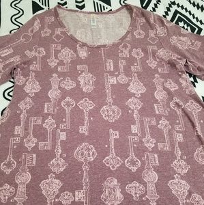 Lularoe perfect tee keys print